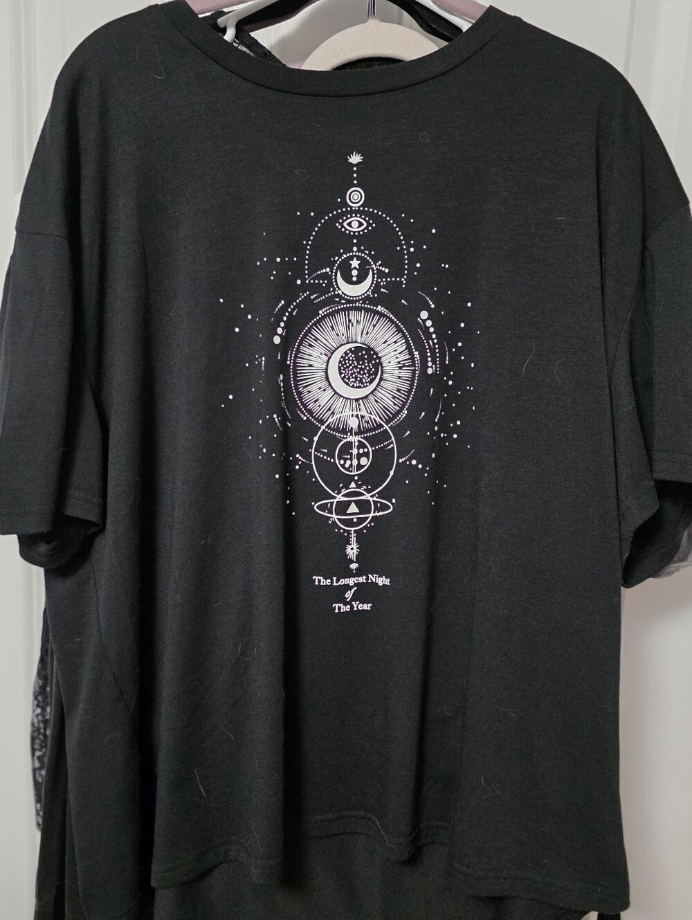 Celestial Graphic Moon Stars Boho Astrology Shirt Black 2x